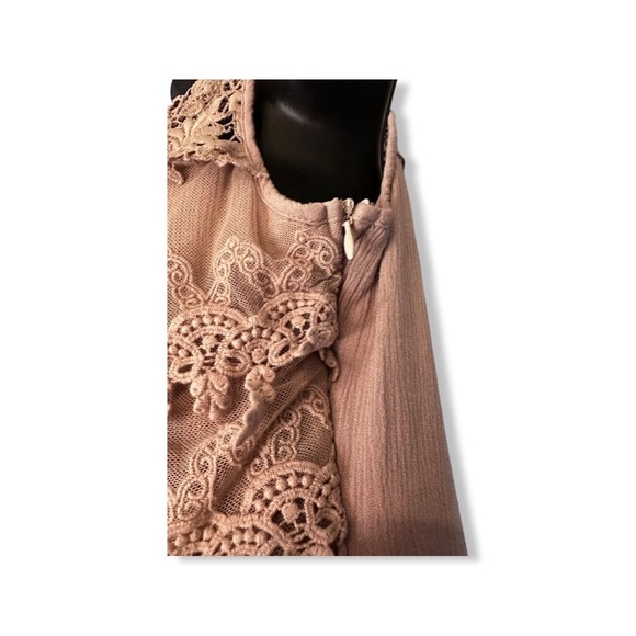 Andree by UNIT blush rose pink dress lacy top sleeveless layered skirt - Picture 3 of 11